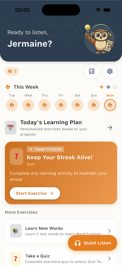 Mandarinly App Home Screen